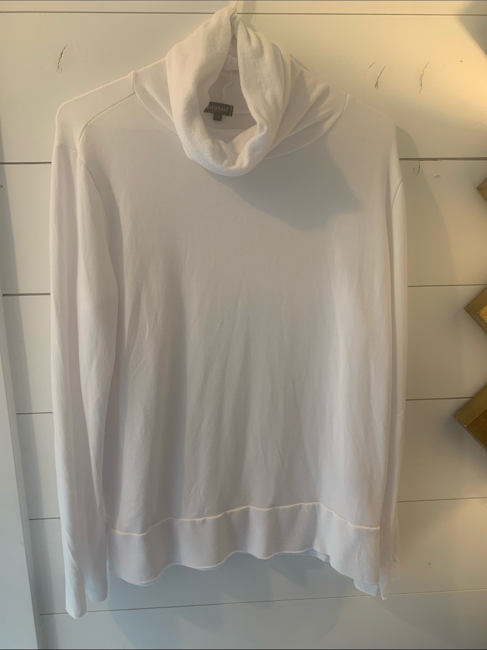 Eileen Fisher White Lightweight Turtleneck Tunic
